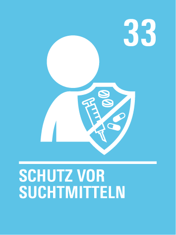 Kinderrecht 33 – Schutz vor Drogen:
Kinder müssen vor illegalen Drogen und davor geschützt werden, dass sie mit Drogen in Kontakt gebracht oder für Drogenhandel benutzt werden.