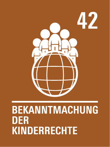 Kinderrecht 42 – Kinder müssen ihre Rechte kennen:
Kinder und Erwachsene sollen über die Kinderrechte informiert werden.
